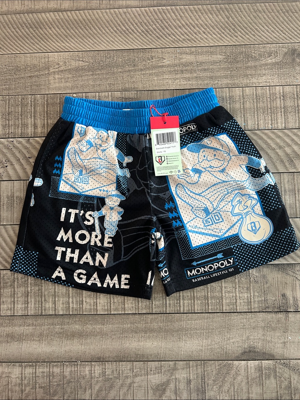 Monopoly Kids Black & Blue Graphic Casual Shorts
